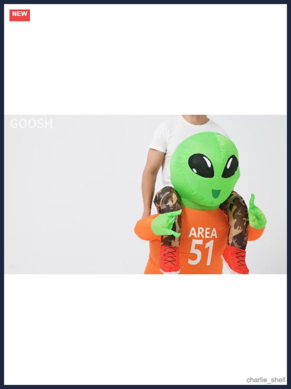 Inflatable Alien Costume Halloween Blow Up Cosplay Suit - Picture 6 of 6
